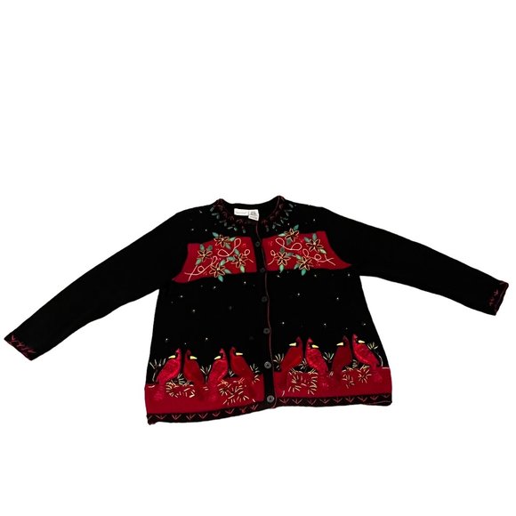 WHITE STAG Christmas Holiday Sweater Cardigan Size 18W/20W - Picture 8 of 10